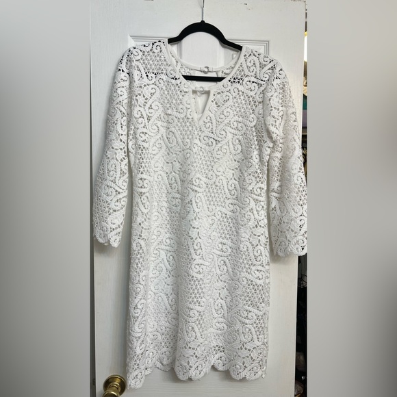 Yvonne Lafleur Dresses & Skirts - Yvonne Lafleur New Orleans boutique white crochet dress size 10